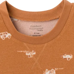 2-Piece Infant & Toddler Boys Lt Med Brown Cars Pajama Set