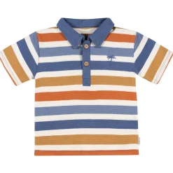 2-Piece Infant & Toddler Boys Multicolor Stripe Polo Shirt and Shorts Set