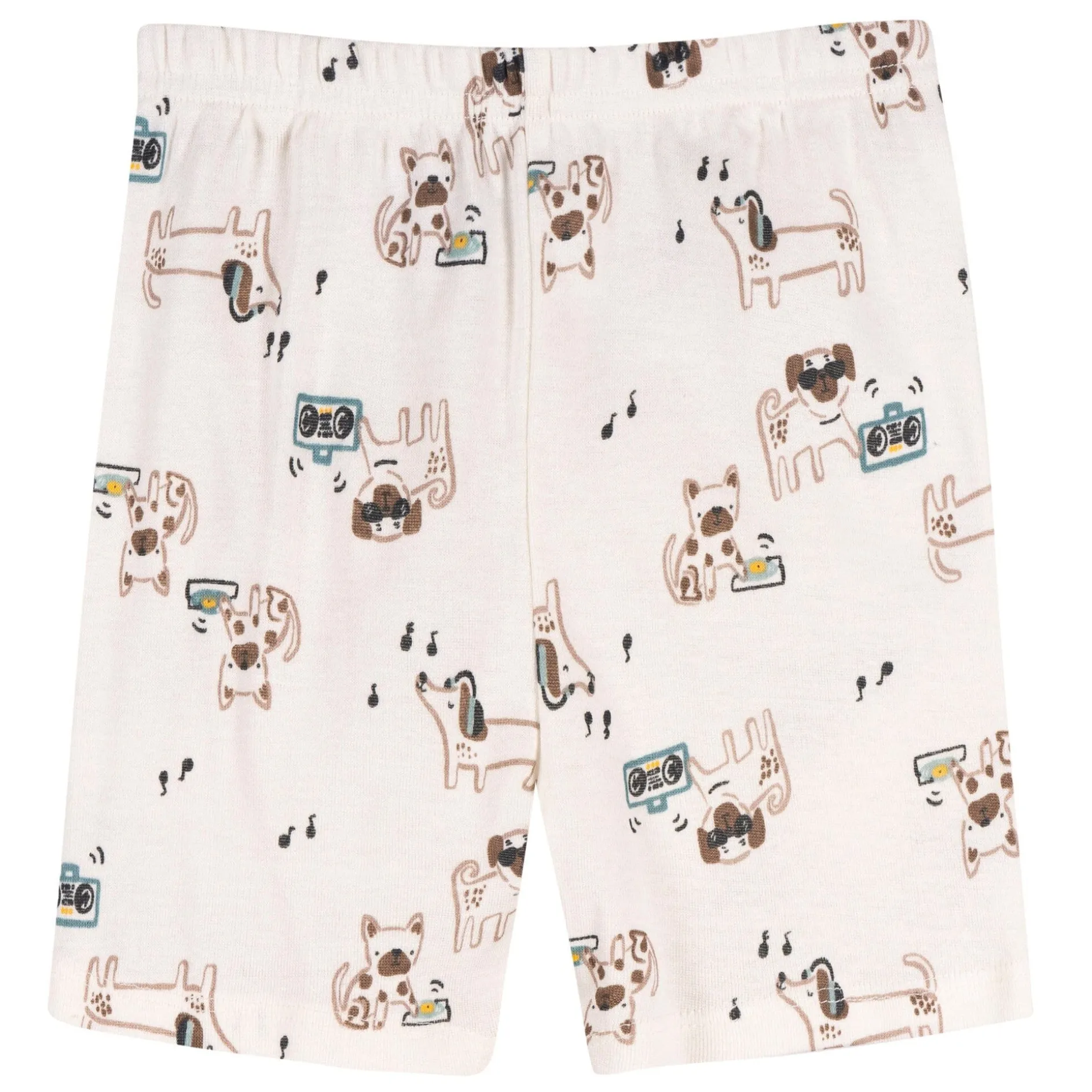 4-Piece Infant & Toddler Boys Musical Dog Cotton Pajama Short Set