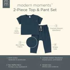 2-Piece Infant & Toddler Boys Navy Pants and Shirt Set