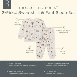 2-Piece Infant & Toddler Boys Oatmeal Village Fleece Pajama Set