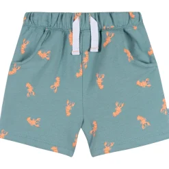 2-Piece Infant & Toddler Boys Peach Lobster Henley Top and Shorts Set