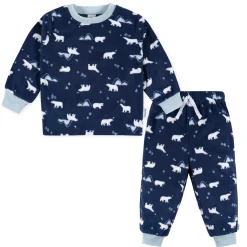 2-Piece Infant & Toddler Boys Polar Bears Fleece Pajamas