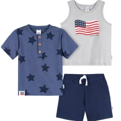 3-Piece Infant & Toddler Boys Stars & Stripes T-Shirts & Shorts
