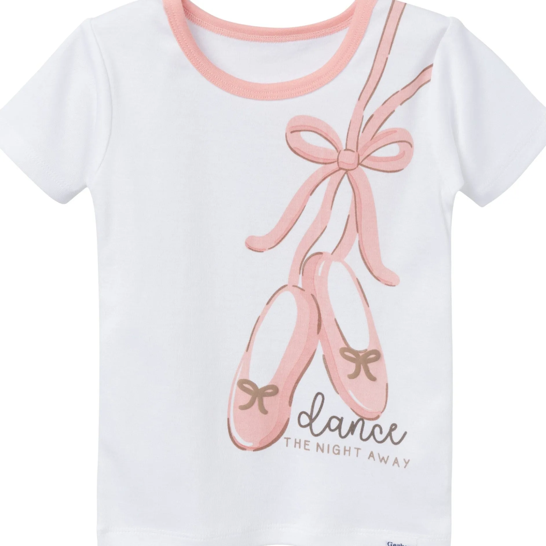 4-Piece Infant & Toddler Girls Ballet Slippers Top and Shorts Pajama Set