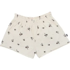 2-Piece Infant & Toddler Girls Beige Floral Top and Shorts Set