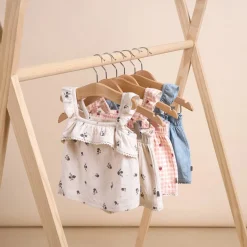 2-Piece Infant & Toddler Girls Beige Floral Top and Shorts Set