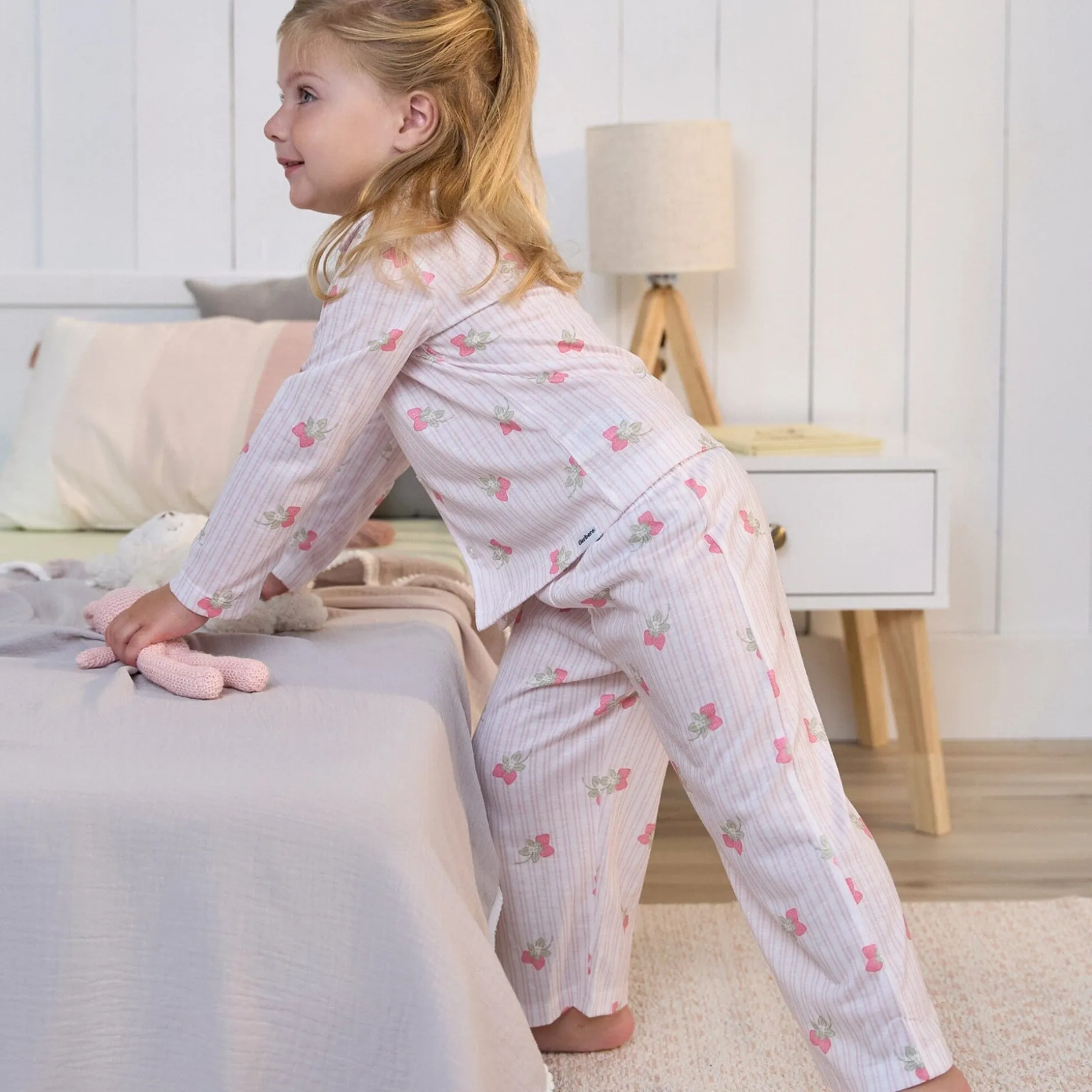 2-Piece Infant & Toddler Girls Berries Button Up Pajama Set