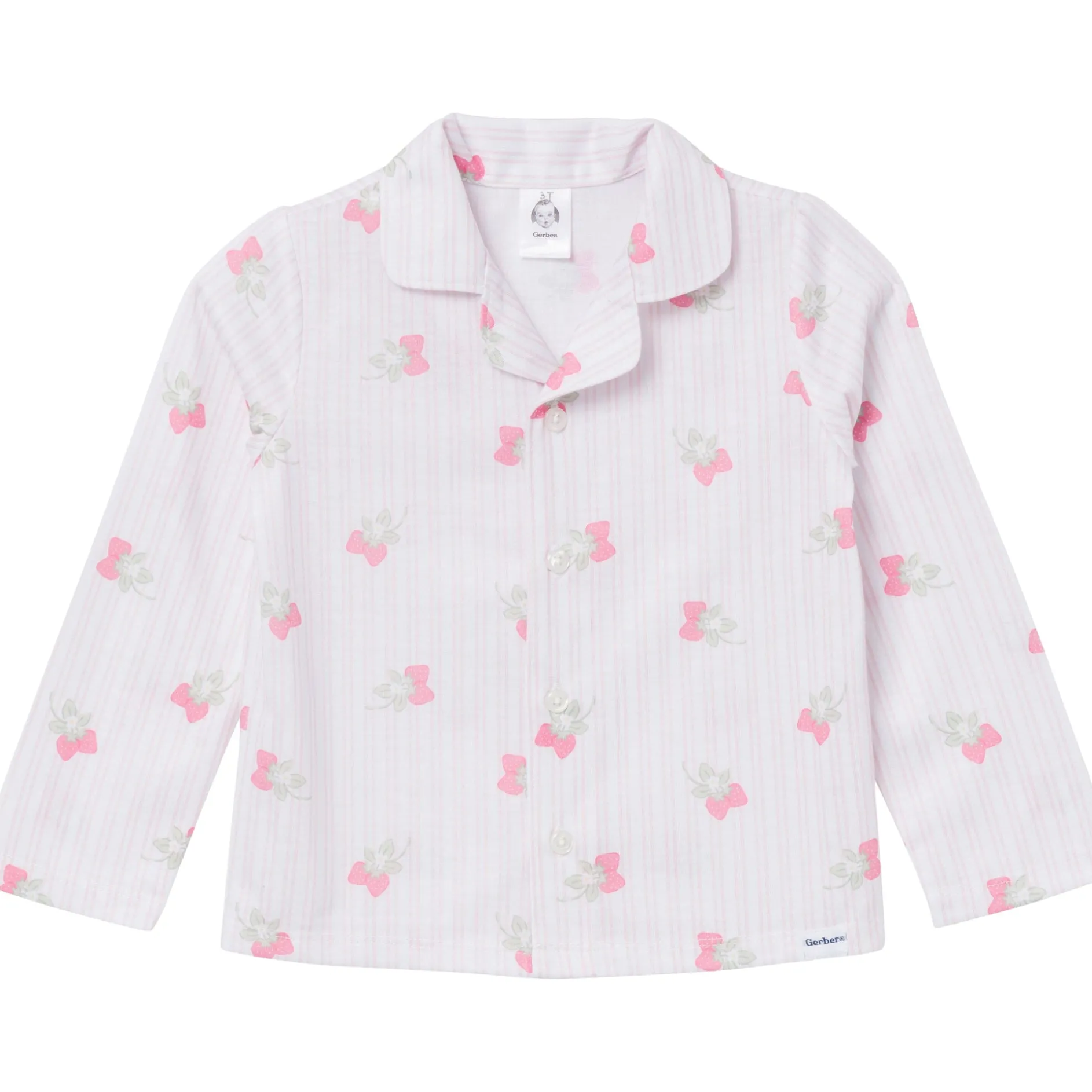 2-Piece Infant & Toddler Girls Berries Button Up Pajama Set