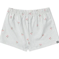 2-Piece Infant & Toddler Girls Cherry Stripes Ruffle Top and Shorts Set