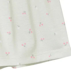 2-Piece Infant & Toddler Girls Cherries Button Up Pajama Shorts Set