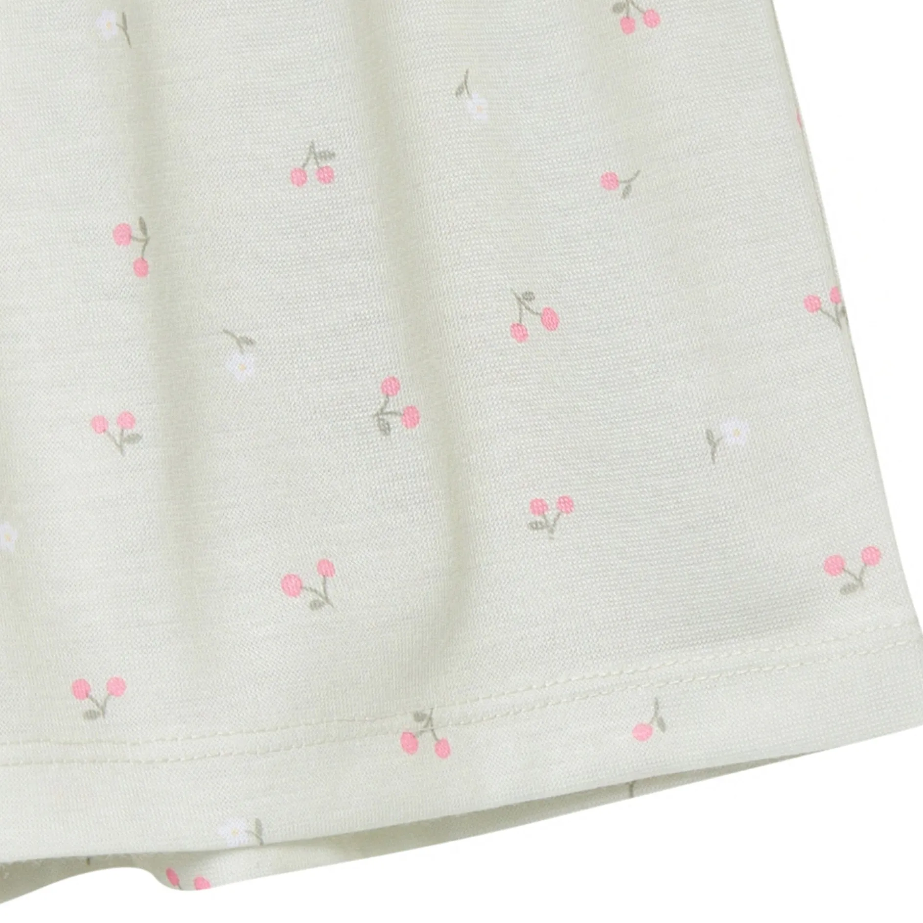 2-Piece Infant & Toddler Girls Cherries Button Up Pajama Shorts Set