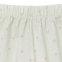 2-Piece Infant & Toddler Girls Cherries Button Up Pajama Shorts Set