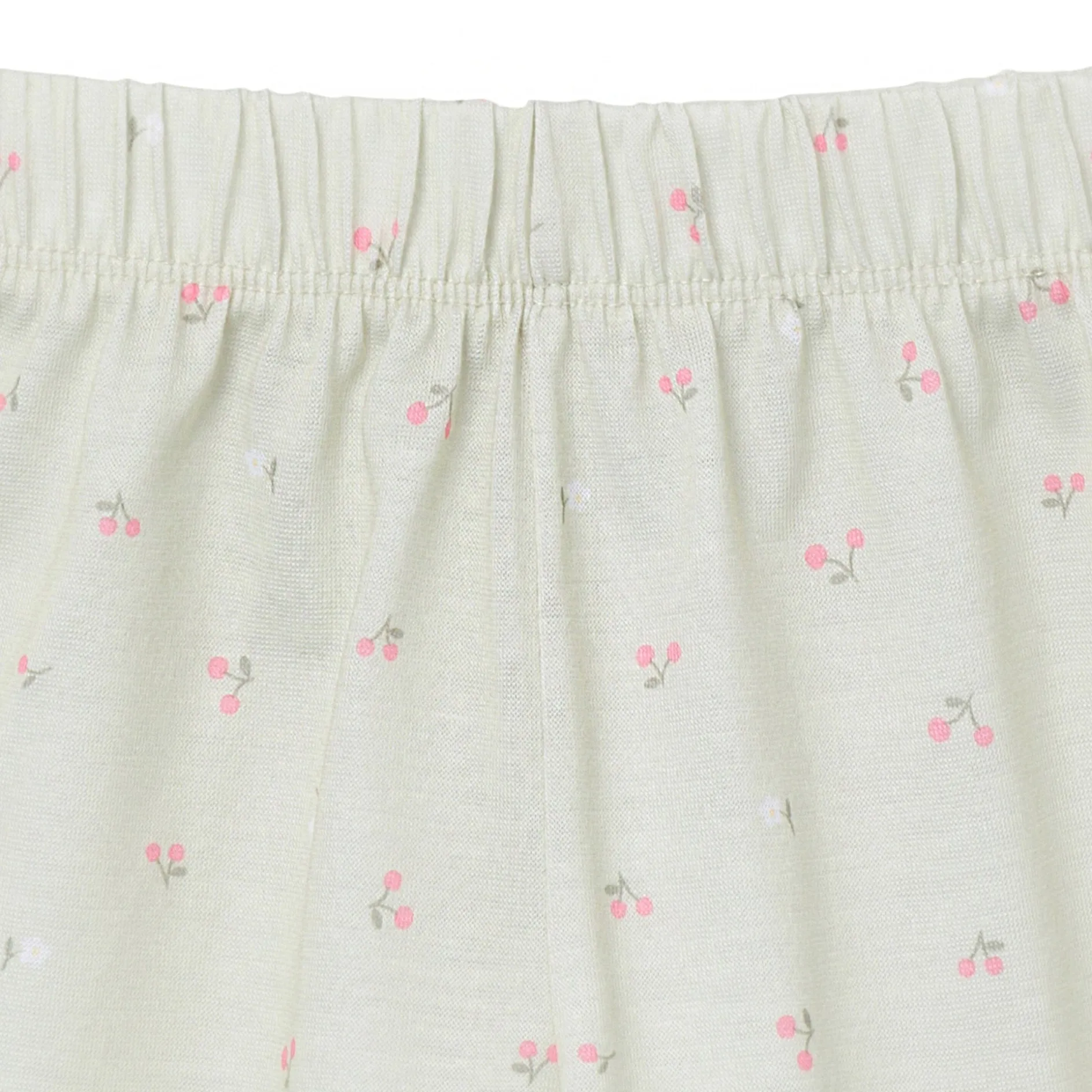 2-Piece Infant & Toddler Girls Cherries Button Up Pajama Shorts Set