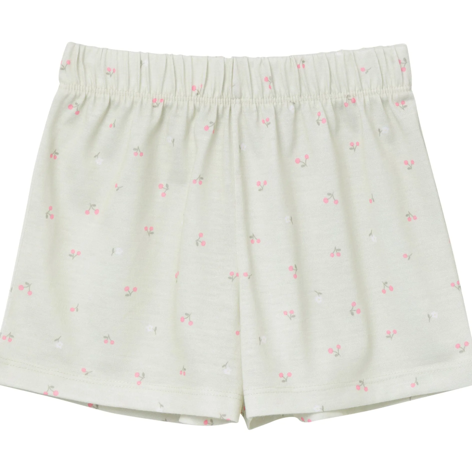 2-Piece Infant & Toddler Girls Cherries Button Up Pajama Shorts Set