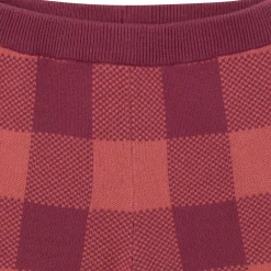 2-Piece Infant & Toddler Girls Dark Rose Large Check Sweater and Pant Set