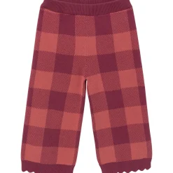 2-Piece Infant & Toddler Girls Dark Rose Large Check Sweater and Pant Set