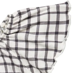 2-Piece Infant & Toddler Girls Dark Grey Plaid Ruffled Sleeve Top & Wide Leg Shorts Set