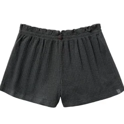 2-Piece Infant & Toddler Girls Dark Grey Plaid Ruffled Sleeve Top & Wide Leg Shorts Set
