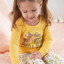 4-Piece Infant & Toddler Girls Deer Snug Fit Cotton Pajamas