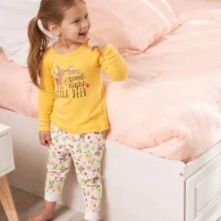 4-Piece Infant & Toddler Girls Deer Snug Fit Cotton Pajamas