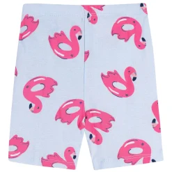 4-Piece Infant & Toddler Girls Flamingo Floatie Cotton Pajama Short Set