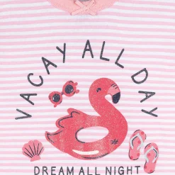 4-Piece Infant & Toddler Girls Flamingo Floatie Cotton Pajama Short Set