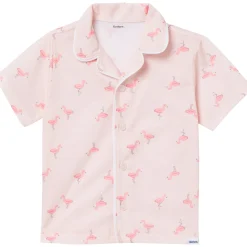 2-Piece Infant & Toddler Girls Flamingoes Button Up Pajama Shorts Set