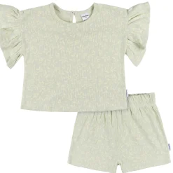 2-Piece Infant & Toddler Girls Green Leaves Shirt and Shorts Set