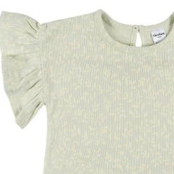 2-Piece Infant & Toddler Girls Green Leaves Shirt and Shorts Set
