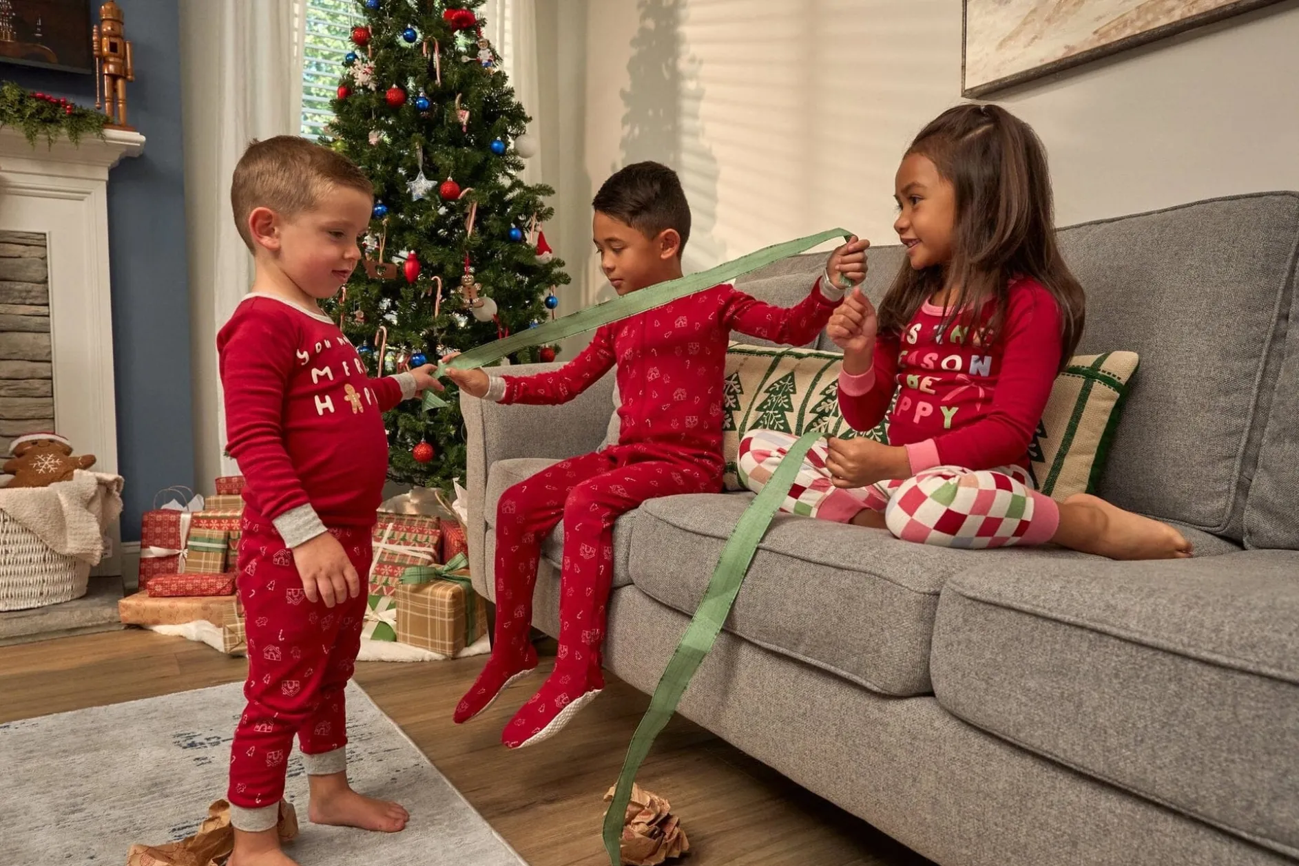 2-Piece Infant & Toddler Girls Holiday Check Snug Fit Pajama Set