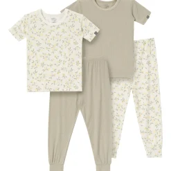 4-Piece Infant & Toddler Girls Lemon Vines Viscose Snug Fitting Pajamas