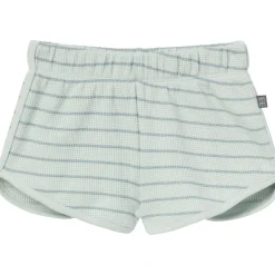 4-Piece Infant & Toddler Girls Light Sky Stripe Drop Shoulder Crop Tops and Shorts Set