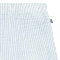 2-Piece Infant & Toddler Girls Light Blue Stripe Cropped Pants Set