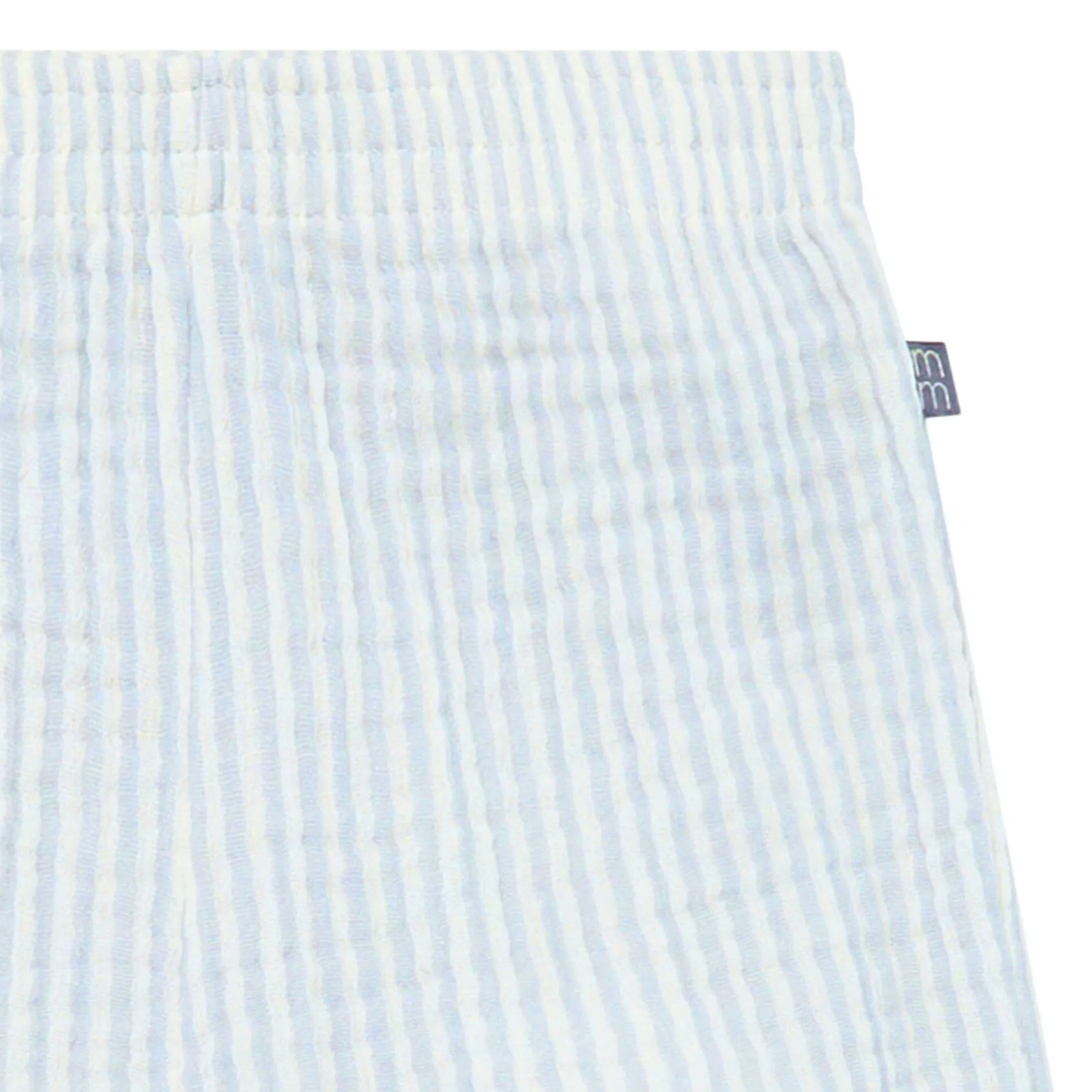 2-Piece Infant & Toddler Girls Light Blue Stripe Cropped Pants Set