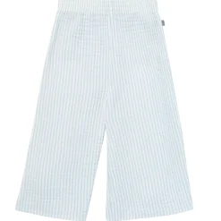 2-Piece Infant & Toddler Girls Light Blue Stripe Cropped Pants Set