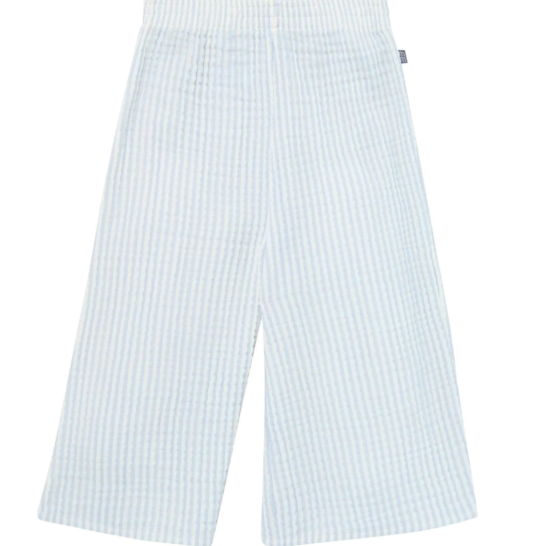2-Piece Infant & Toddler Girls Light Blue Stripe Cropped Pants Set