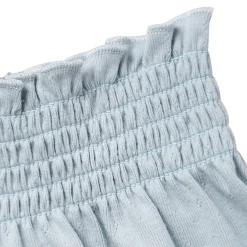 2-Piece Infant & Toddler Girls Light Blue Daisy Ruffled Sleeve Top & Smocked Wide Leg Shorts Set