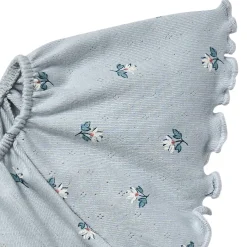 2-Piece Infant & Toddler Girls Light Blue Daisy Ruffled Sleeve Top & Smocked Wide Leg Shorts Set