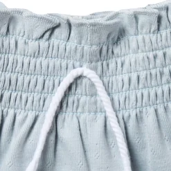 2-Piece Infant & Toddler Girls Light Blue Daisy Ruffled Sleeve Top & Smocked Wide Leg Shorts Set