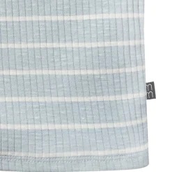 2-Piece Infant & Toddler Girls Light Blue Stripe Ruffled Sleeveless Top & Wide Leg Shorts Set