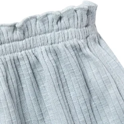 2-Piece Infant & Toddler Girls Light Blue Stripe Ruffled Sleeveless Top & Wide Leg Shorts Set