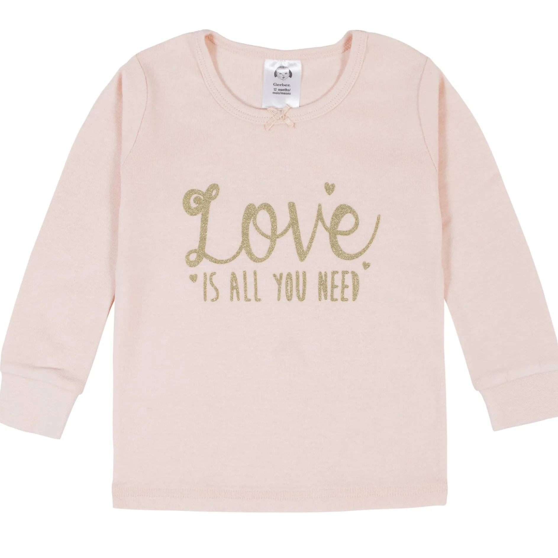 4-Piece Infant & Toddler Girls Love Snug Fit Cotton Pajamas