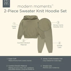 2-Piece Infant & Toddler Girls Medium Green Viscose Sweater Knit Hoodie Set