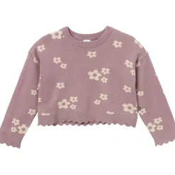2-Piece Infant & Toddler Girls Medium Lilac Cluster Jacquard Sweater and Pant Set
