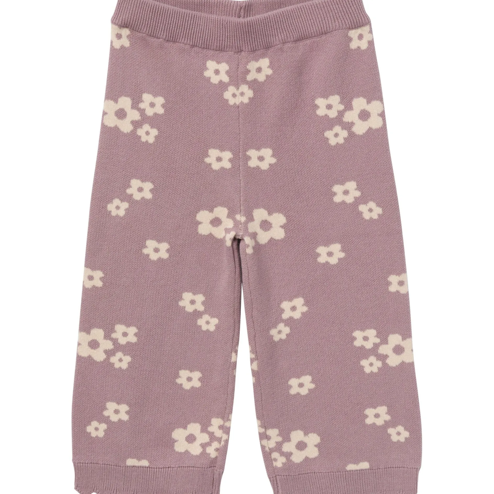2-Piece Infant & Toddler Girls Medium Lilac Cluster Jacquard Sweater and Pant Set