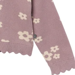 2-Piece Infant & Toddler Girls Medium Lilac Cluster Jacquard Sweater and Pant Set