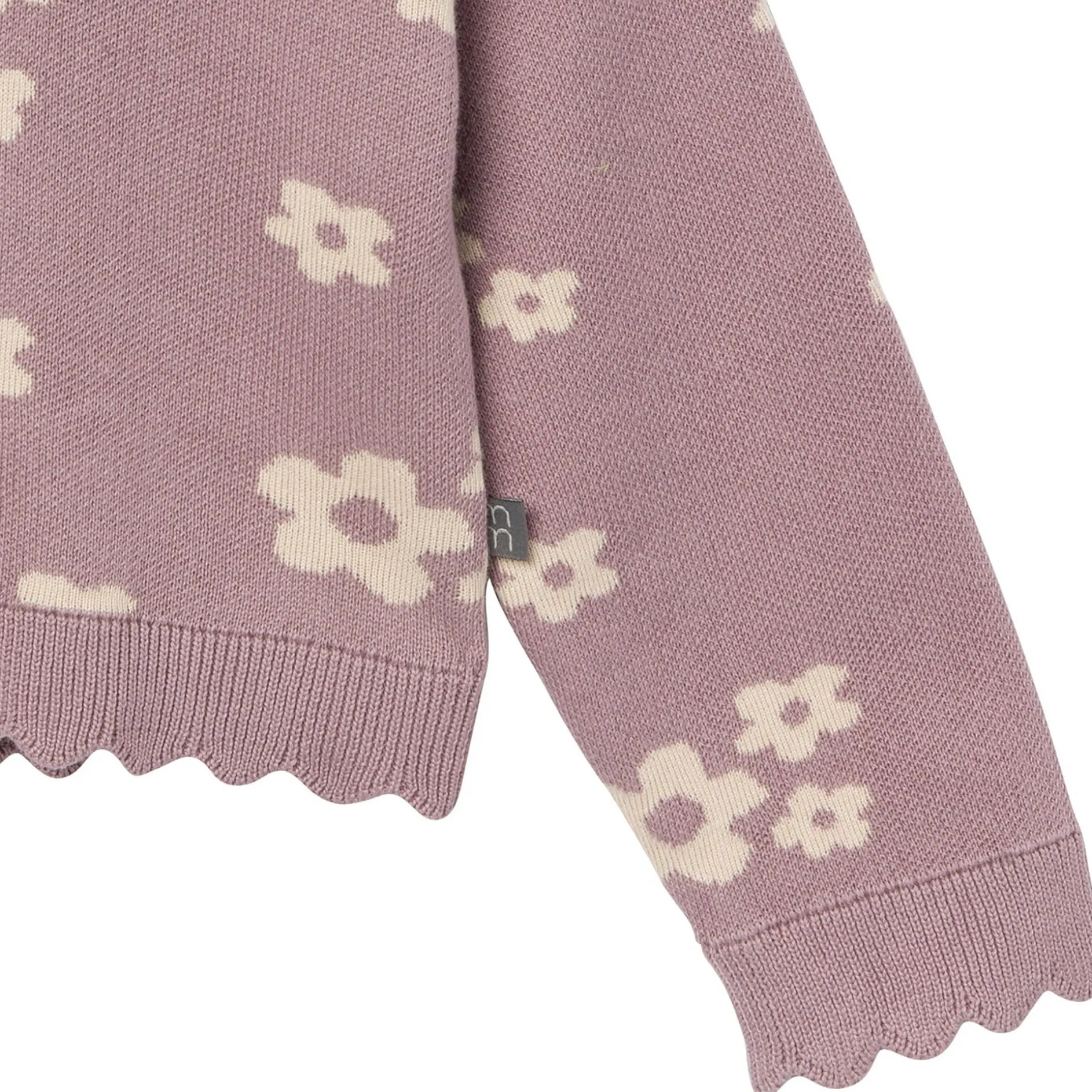 2-Piece Infant & Toddler Girls Medium Lilac Cluster Jacquard Sweater and Pant Set