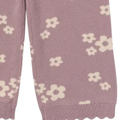 2-Piece Infant & Toddler Girls Medium Lilac Cluster Jacquard Sweater and Pant Set