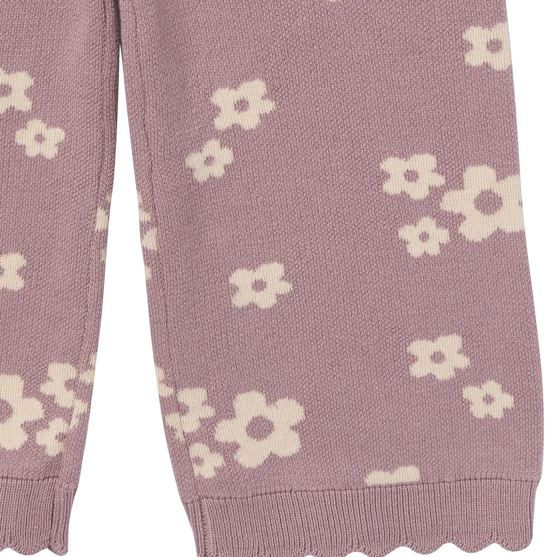 2-Piece Infant & Toddler Girls Medium Lilac Cluster Jacquard Sweater and Pant Set